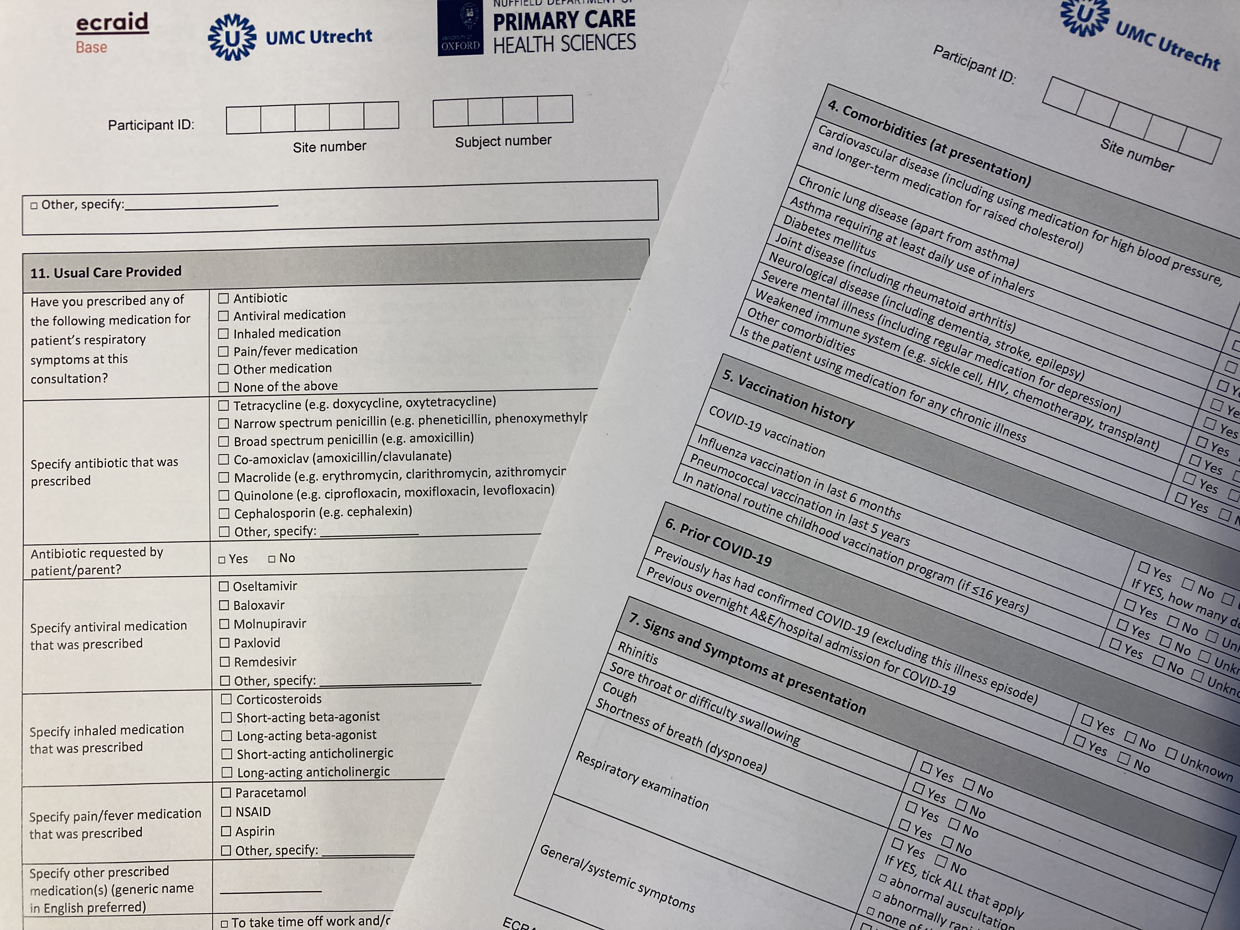 Primary care yearly audit form