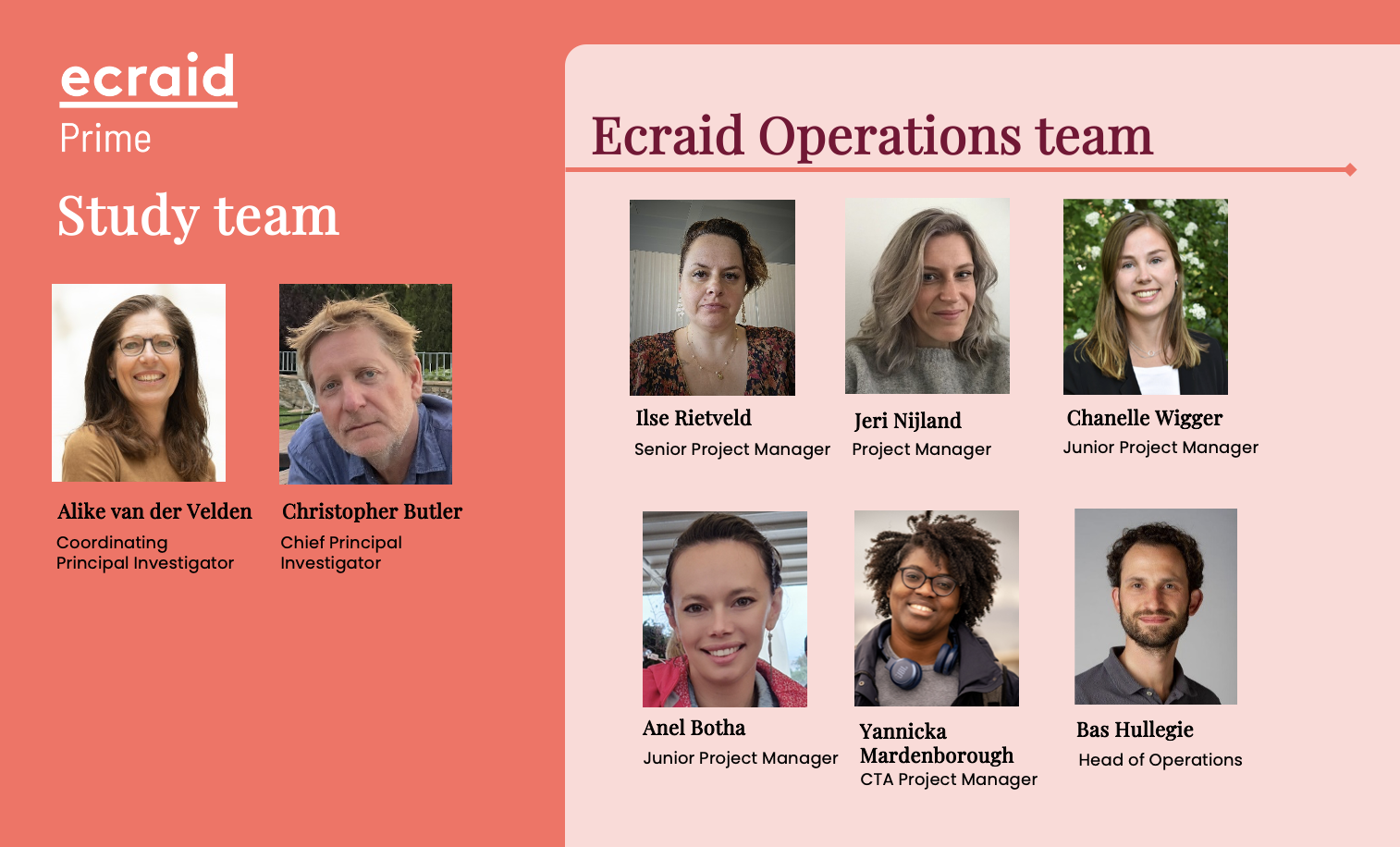 ECRAID-Prime Operations team