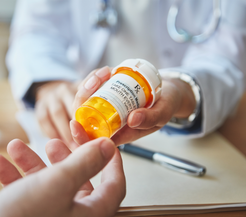 Doctor prescribing antibiotics